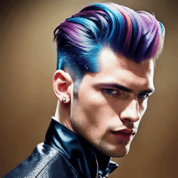 Pompadour Rainbow Hairstyle AI avatar/profile picture for men